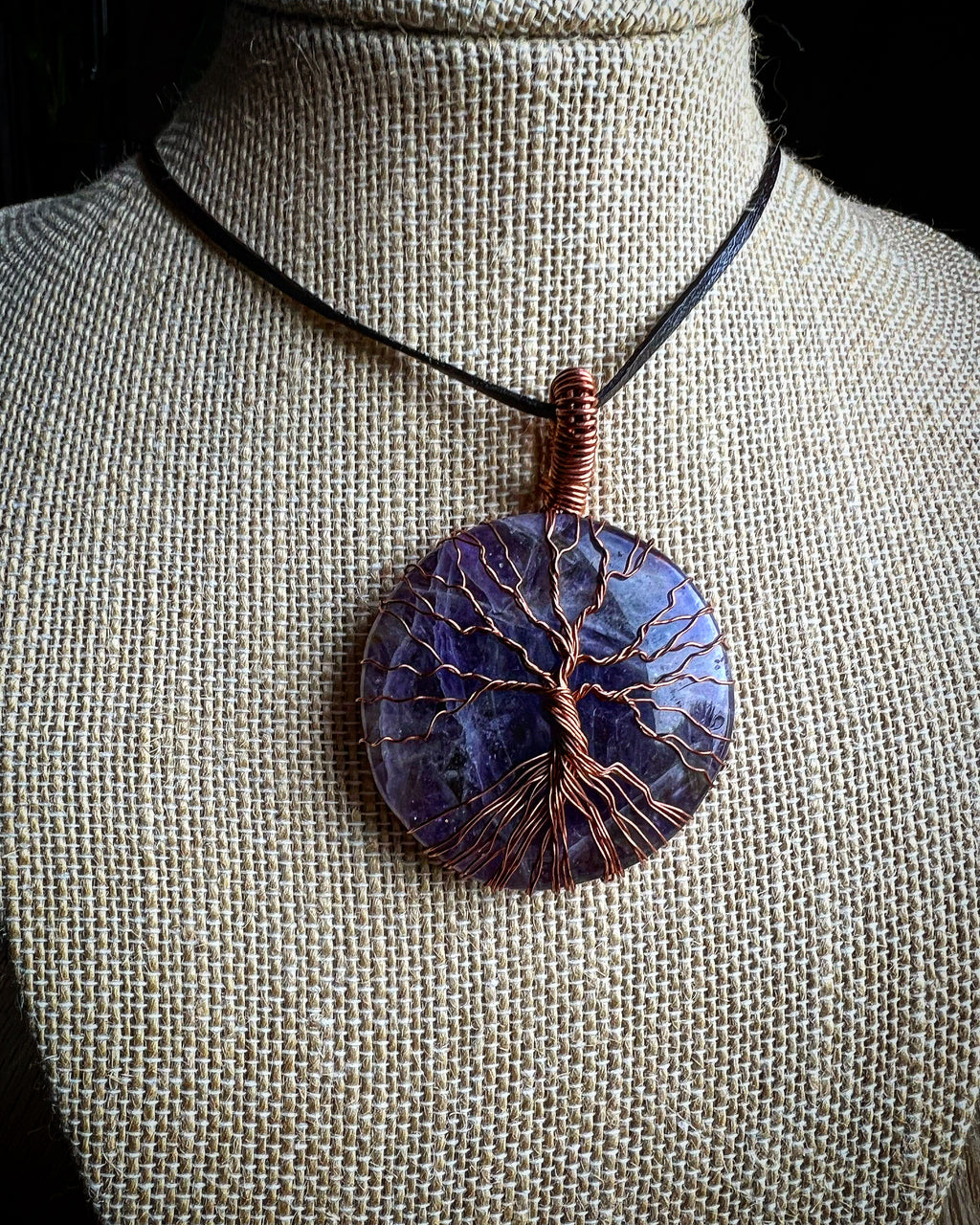 Tree of life Amethyst copper pendant 🌙